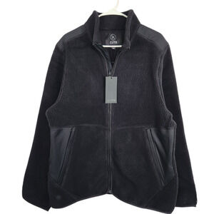CUTS Sherpa Polarteck Full Zip Black‎ Jacket Cozycore Gorpcore Athlesure XXL